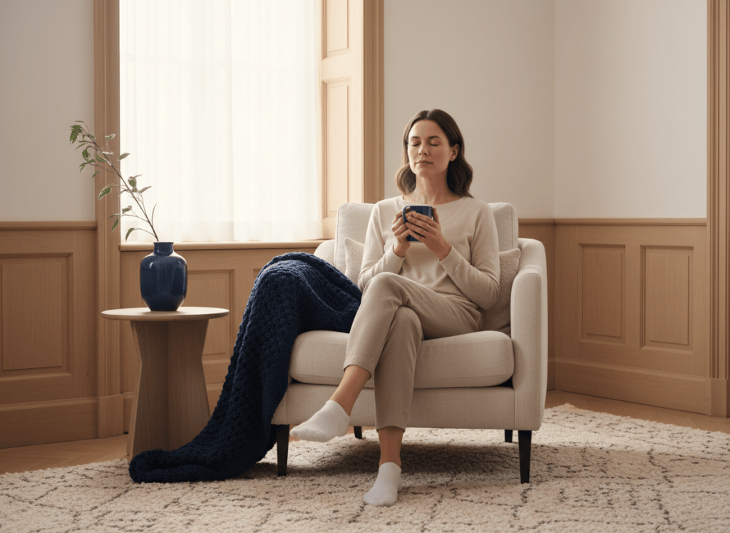 Adulte dans une ambiance calme et apaisante